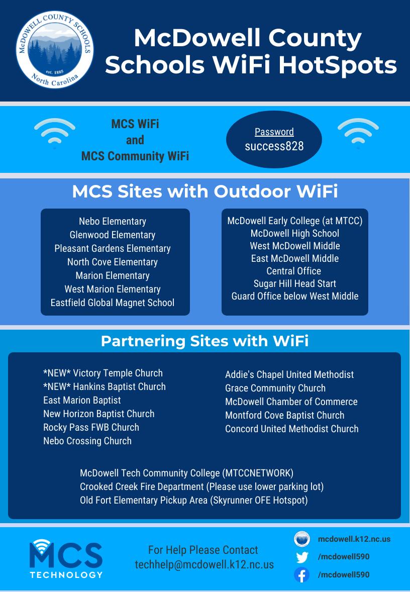 McDowell County Schools WiFi Hotspots information