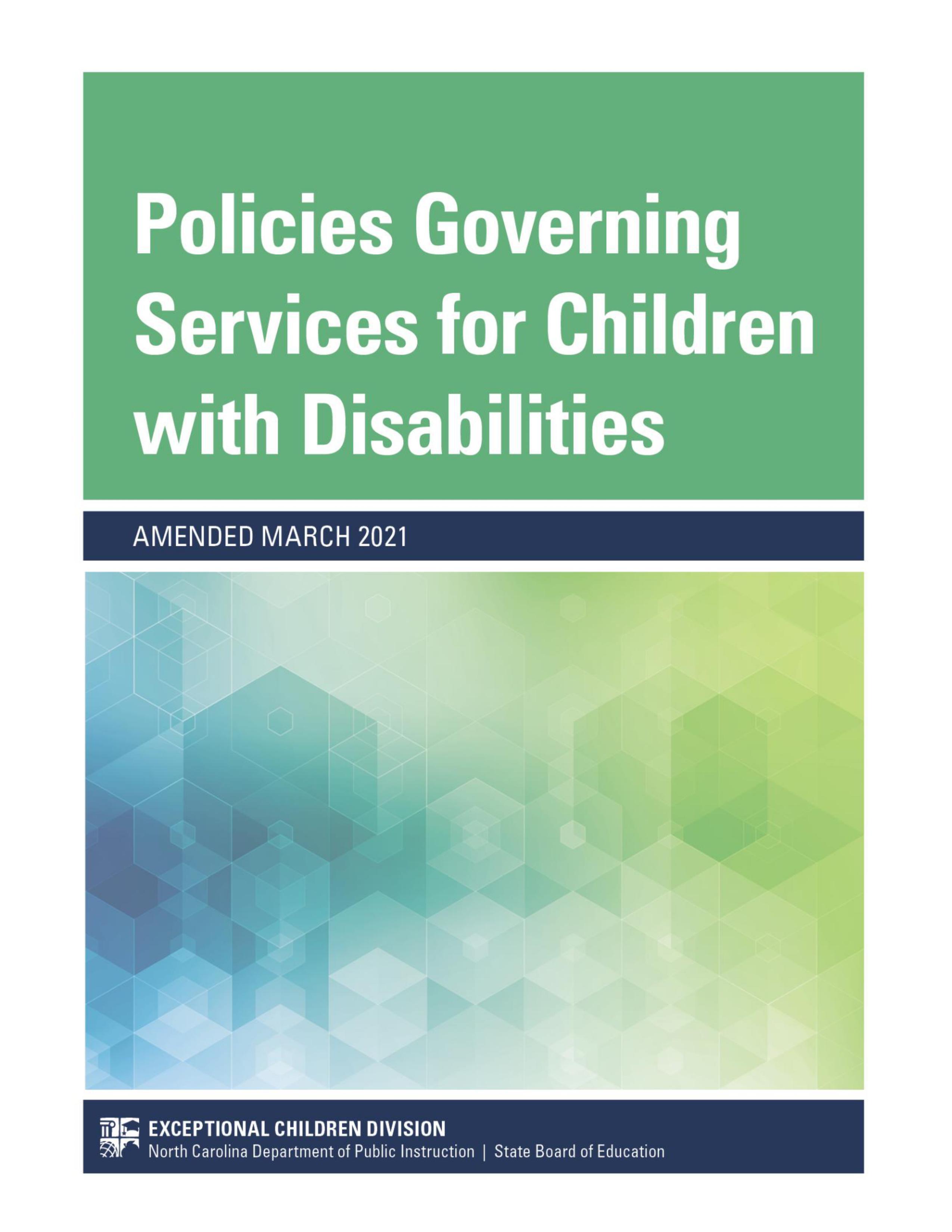 Polices Governing Students with Disabilities cover