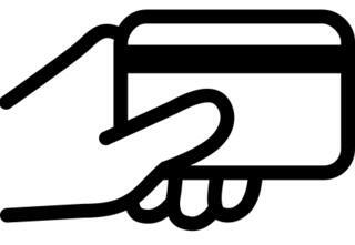 Clip art hand holding a credit card