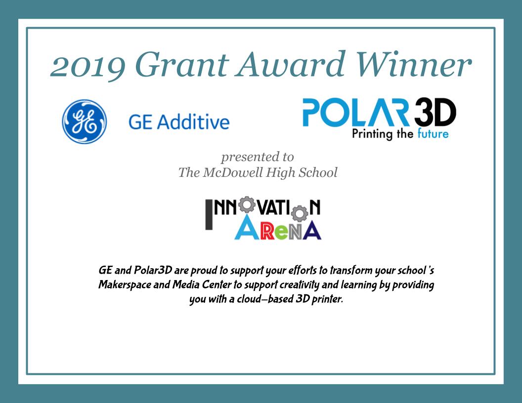 2019 Grant Award Winner GE Additive Polar3D